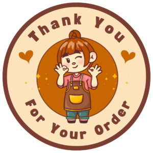 Thankyou Sticker - Girl Brown Design
