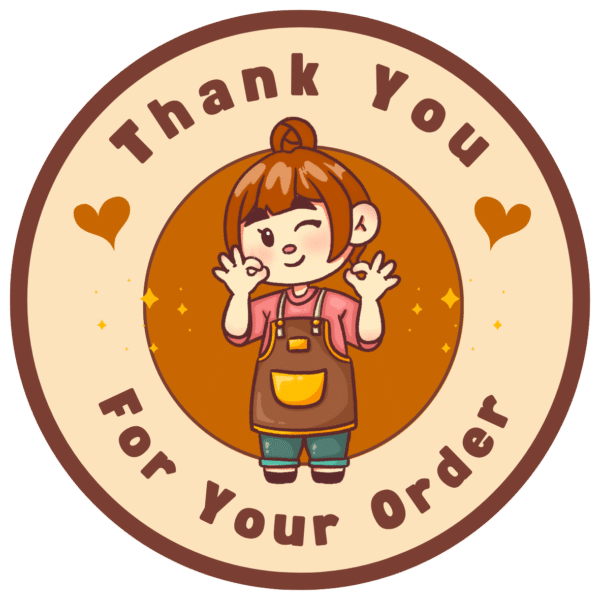 Thankyou Sticker - Girl Brown Design