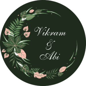 Customised Wedding Sticker-  Green