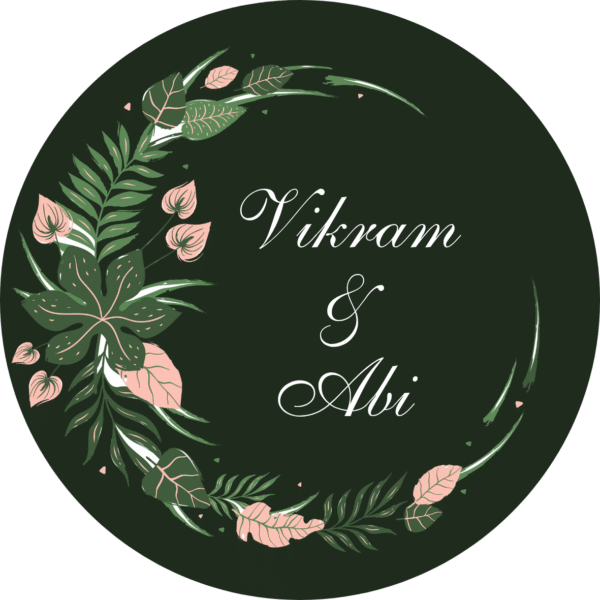 Customised Wedding Sticker-  Green