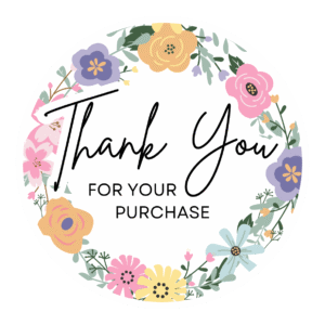 Thankyou Sticker- Multi color Floral Design