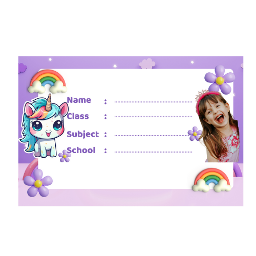 Customised School Label- Unicorn theme